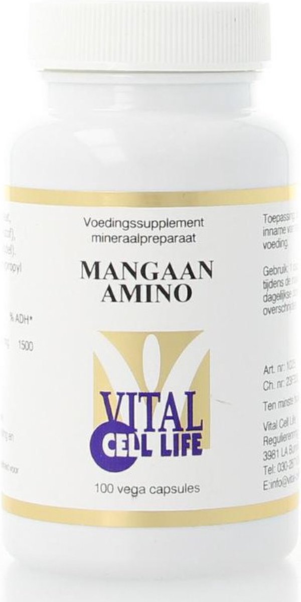 Vital Cell Life Mangaan amino 30mg 100 Vegetarische capsules