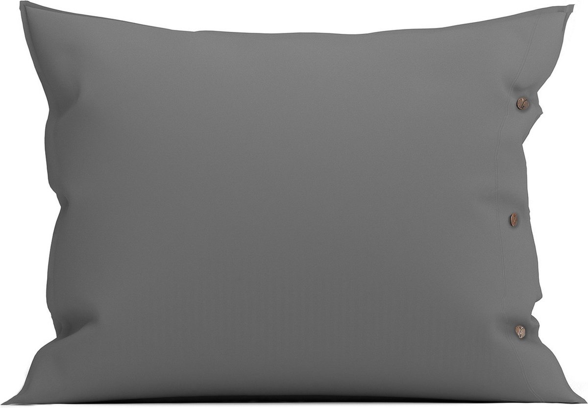 Yellow Kussensloop Percale - Kussenhoes van 60x70 cm - 1 stuk - 100% Katoen-Perkal - Grijs