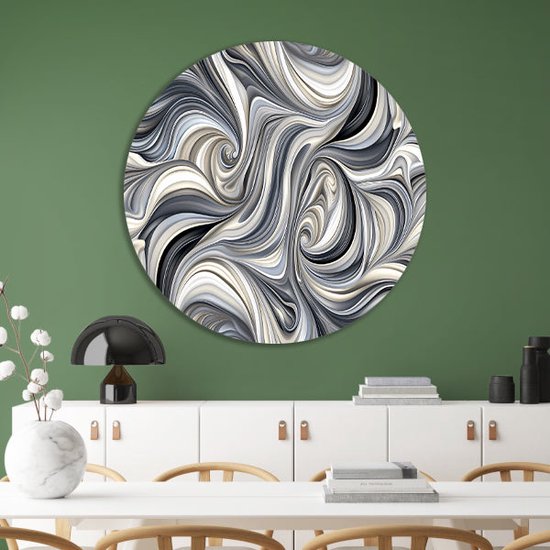 Patronen wandbord - Abstracte kunst wandschaal - Wandschalen Moderne kunst - Muurdecoratie kinderkamer - Wandpaneel - Kunstwerk muurcirkel forex 100x100 cm