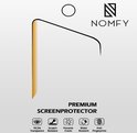 Nomfy premium screenprotector van gehard glas. 99,5% transparant, krasbestendig, voorkomt barsten, waterbestendig, anti-vingerafdruk.