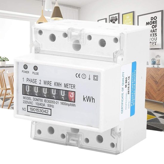 Digitale Elektriciteitsmeter, 230V AC Eenfasige Elektriciteitsmeter 10 (40) A Elektronische Kwh