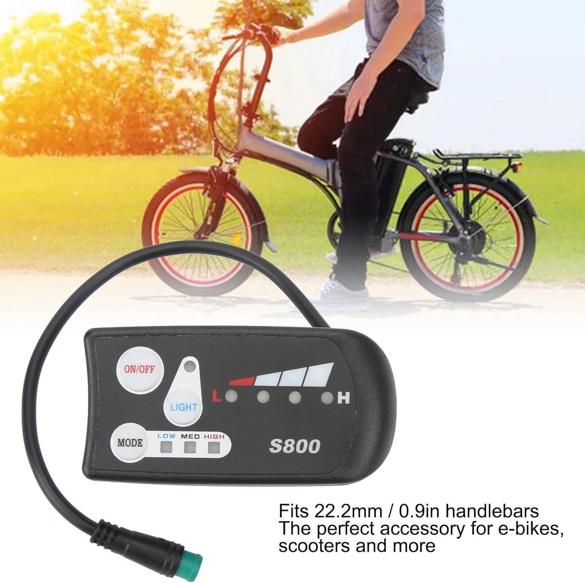 Écran LCD S866 Pour Vélo électrique - Grand écran étanche, Facile à Installer Sur Guidon 22,2 Mm - 9