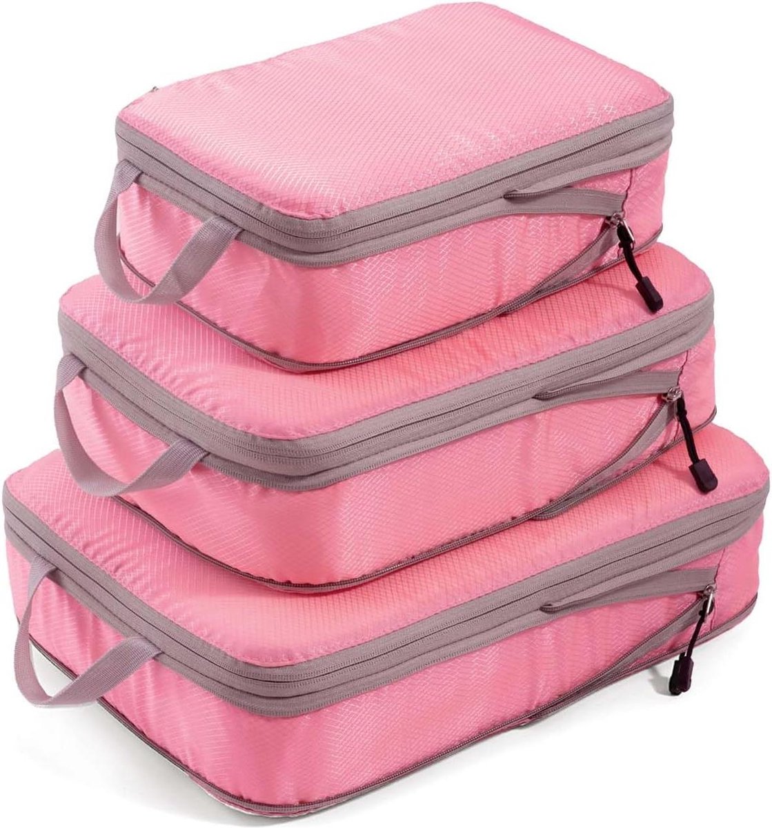 Set van 3 compressiekoffer organizers - reistassen voor ondergoed, schoenen en kleding met waterdichte compressiestof