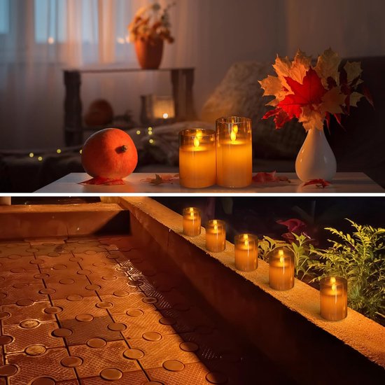 6-pack Pompoen LED-kaarsen – Batterijgewerkt, Oranje, Flikkerend Licht, Vlamloos – Perfect Voor Halloween, Spookhuizen En Tafeldecoratie
