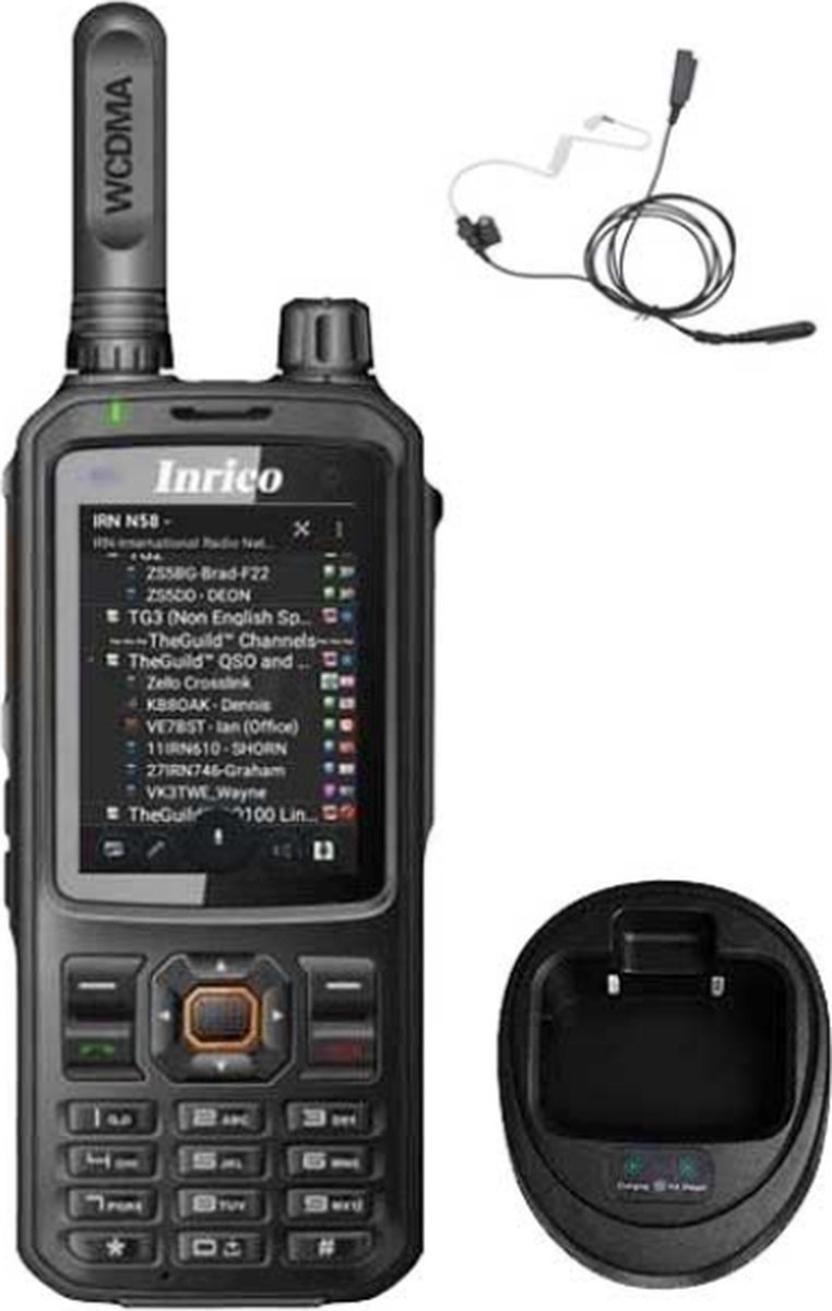 Inrico T320 V2 4G LTE Zello Portofoon met tafellader en beveiliging oortje