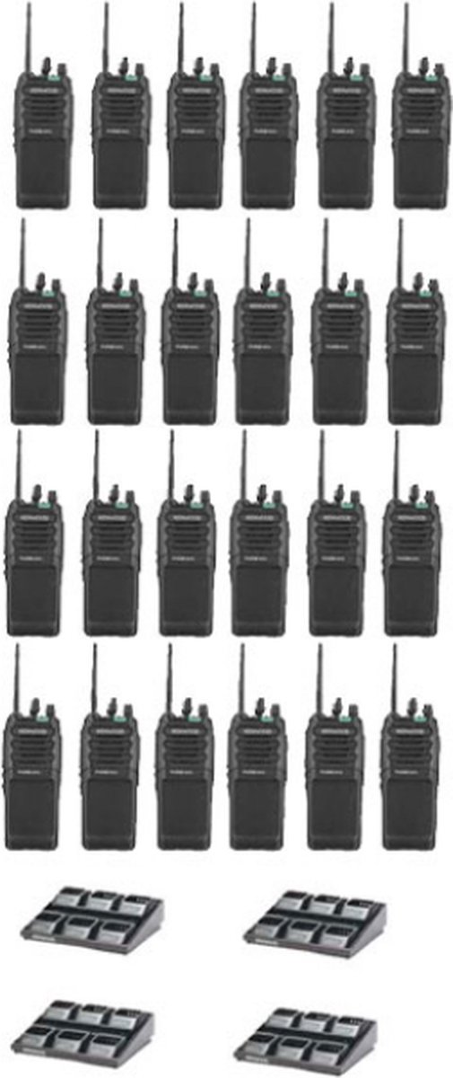 Set van 24 Kenwood TK-3701D IP55 Portofoon met 4 multiladers