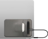 kwmobile elastische harde schijf hoes geschikt voor SanDisk Portable SSD, Samsung T7, Crucial X8, HDD - 13 x 8,3 cm - Met 2 opbergvakken - Externe SSD houder in grijs