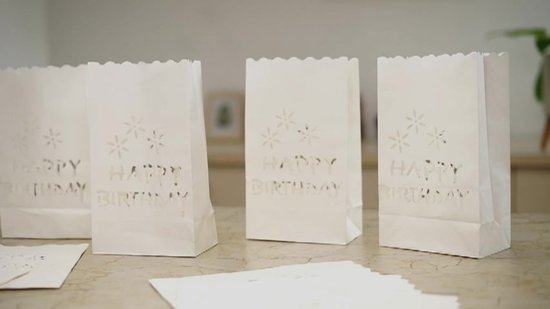 WIDEBG Kerstlichtzakjes, kerstzakjes, papieren sneeuwvlokken, kaarsenzakken, witte kaarszakken voor kerstdecoratie, bruiloften, verjaardagen, kaarsen, lichtzakjes, 20 stuks
