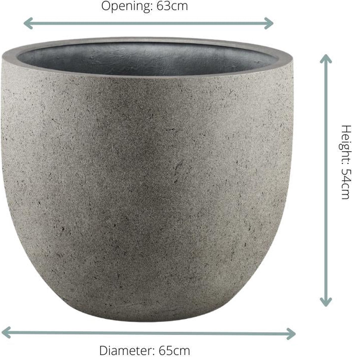 Pot Grigio New Egg Natural Concrete - D65 x H54