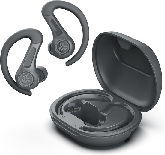 JLab JBuds Sport ANC 4 Draadloze oordopjes – Oortjes Draadloos - Hybrid Active Noise Cancelling - 60 Uur Afspeeltijd - IP66 Waterbestendig - Aanpasbare EQ3 instellingen - Bluetooth multipoint - Hardlopen - Zwart