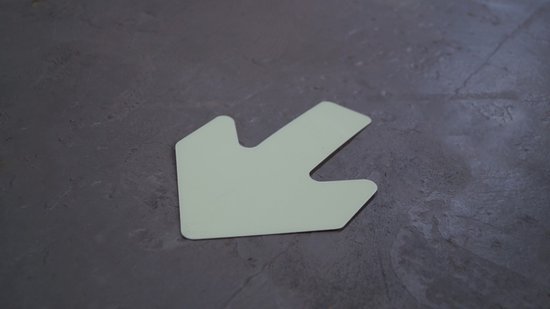 Flèche Wit 90 x 130 mm - autocollant de sol avec couche supérieure lisse