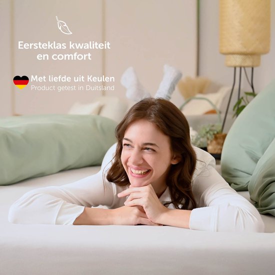 Drap- Hoeslaken Blumtal - Drap-housse - Jersey - Katoen - 140 x 200 x 30 cm - Vert d'été