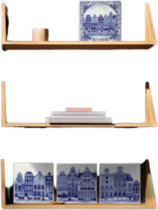 Tegel Grachtenpanden Huisjes Delfts blauw van Heinen — afbeelding 2