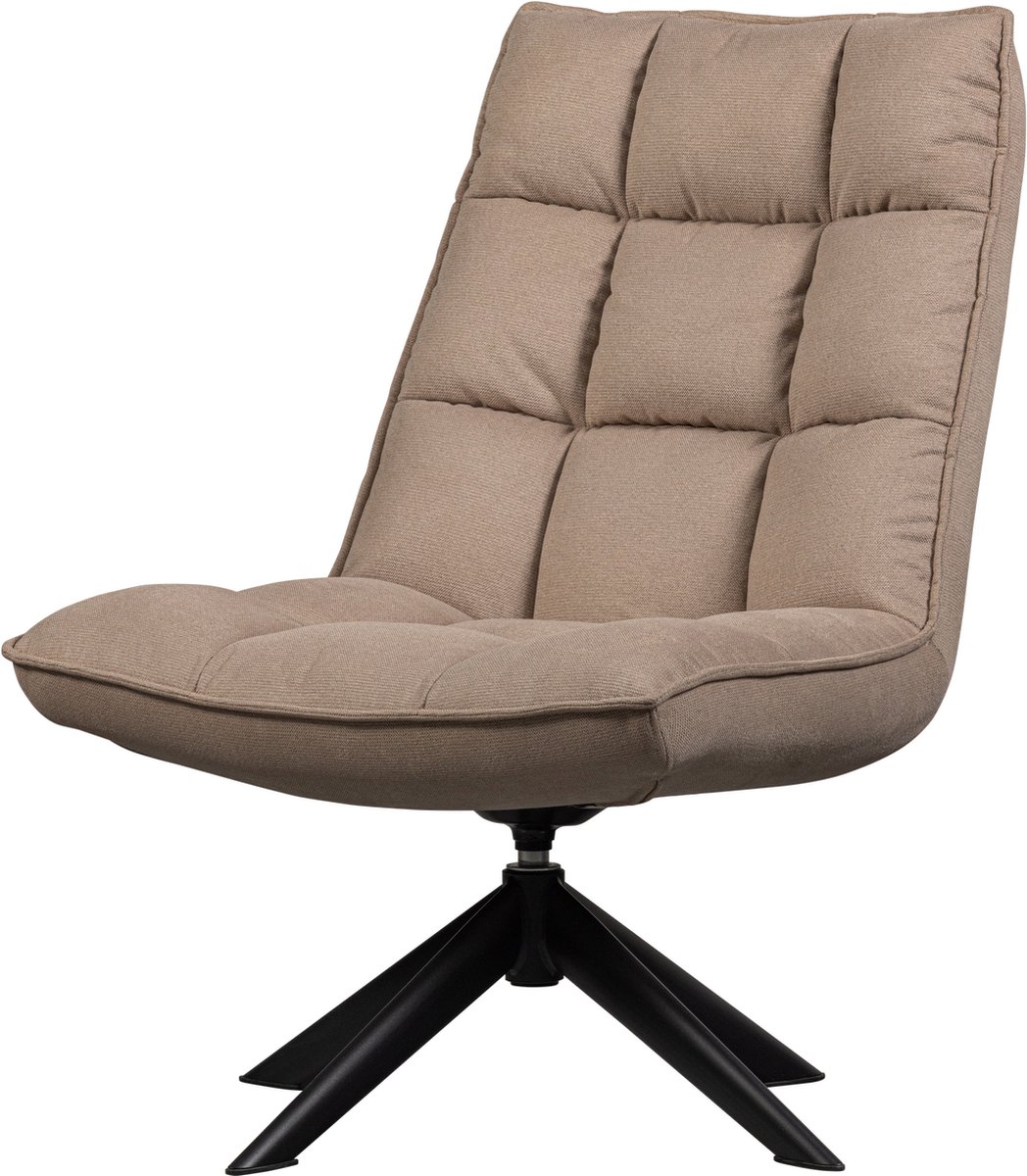 WOOOD Jouke Draaifauteuil - Polyester - Zand - 97x70x85