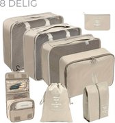 Bol.com Coverzs Packing Cubes set 8 delig (beige) - Kleding organizer set voor koffer & backpack - Backpack organizerset - 8 del... aanbieding