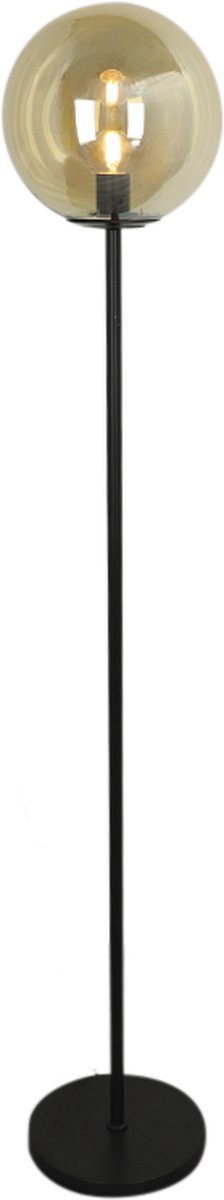 Olucia - Design vloerlamp amber, Dolf, met schakelaar - Vorm: Rond