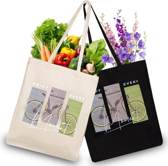 IDEA HOME Katoenen Zak 38x42cm - Jute Zak Groot - Onbedrukte Doektas - Doektas met Twee Lange Hengsels - Ökotex 100 Gecertificeerd - Draagtas - Boodschappentassen - Natuurlijke Verpakking 5 Stuks