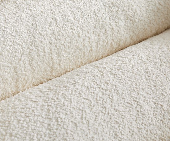 Chaise de salle à manger Heira- Flex avec accoudoirs, structure transversale, finition large avec noyau à ressorts ensachés blanc bouclé titane, pivotant à 360°