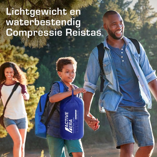 Active Era Premium Slaapzak - 200 GSM Vulling en Aanritsbaar - Dekenmodel - Lente/Zomer voor Kamperen, Camping, Backpacken, Hiken, Festivals, Logeren, Buitenhuis - Volwassenen & Kinderen - 190x75cm - Blauw van Active Era — afbeelding 2