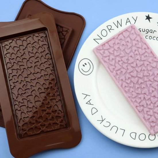 Foto: Lynn s siliconen bakvorm luxe chocoladereep tablet hartjes chocolade koek gebak zeep epoxy etc geschikt voor o a oven koelkast vriezer magnetron