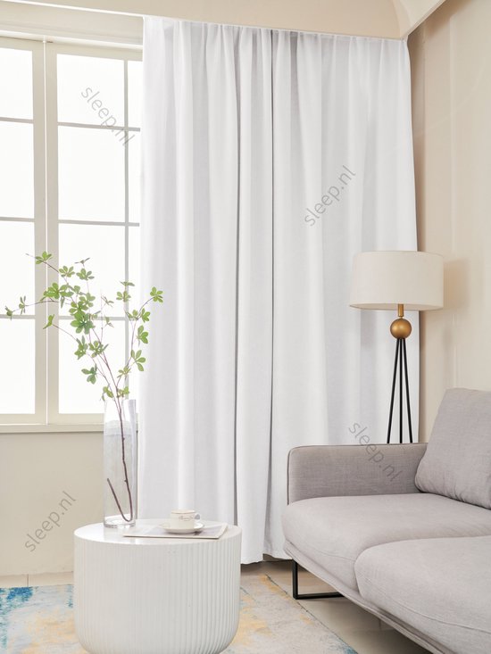Home of Curtains - Victoria - Gordijn - Plooiband - Kant en Klaar - 150x260 cm - Wit