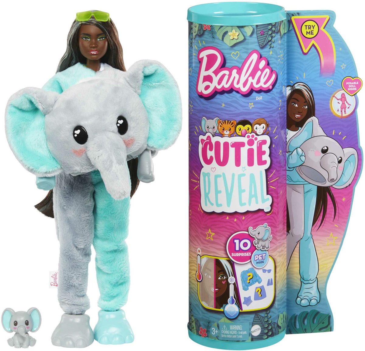 Barbie Cutie Reveal Jungle - Barbiepop - Olifant met verrassingsaccessoires — afbeelding 8