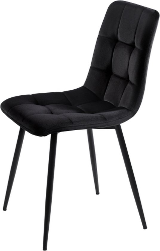 Ensemble de salle à manger (5 pièces) - ensemble table à manger avec 4 chaises - ensemble de table de cuisine moderne - table de cuisine 140×80cm avec pieds en métal noir - plateau de table en MDF blanc - chaises de salle à manger en velours noir