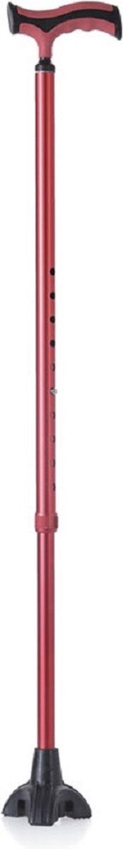 Moretti wandelstok met brede voet rood