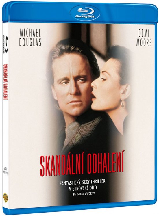 Michael Douglas en Demi Moore op de voorkant van de "Skandalni Odhaleni" Blu-ray.