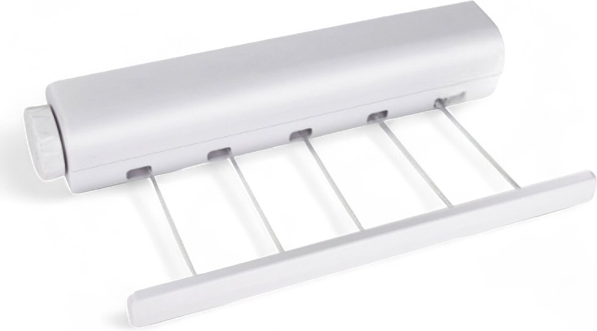 Goedkoopste Waslijn Uittrekbaar - Wit - 3.75 meter - Ruimte Besparend - Roldrooglijn - Geschikt voor Binnen en Buiten