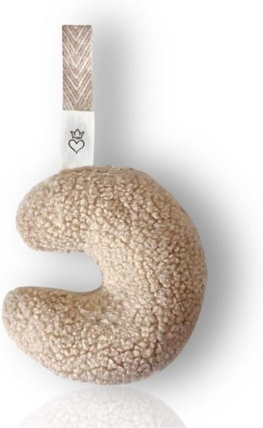 Maan fopspeenhanger knuffeldier - fopspeenhanger teddy beige - zacht en knuffelbaar