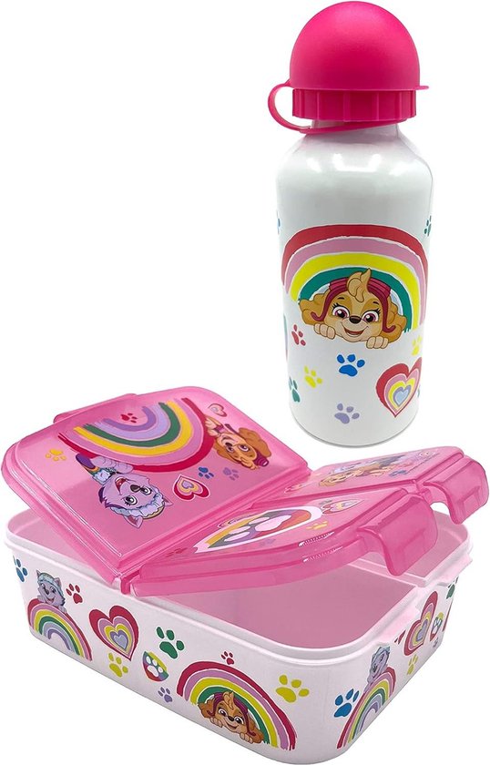 Foto: Paw patrol skye everest lunchset premium broodtrommel en aluminium drinkfles meisjes kinderen yuhu kids