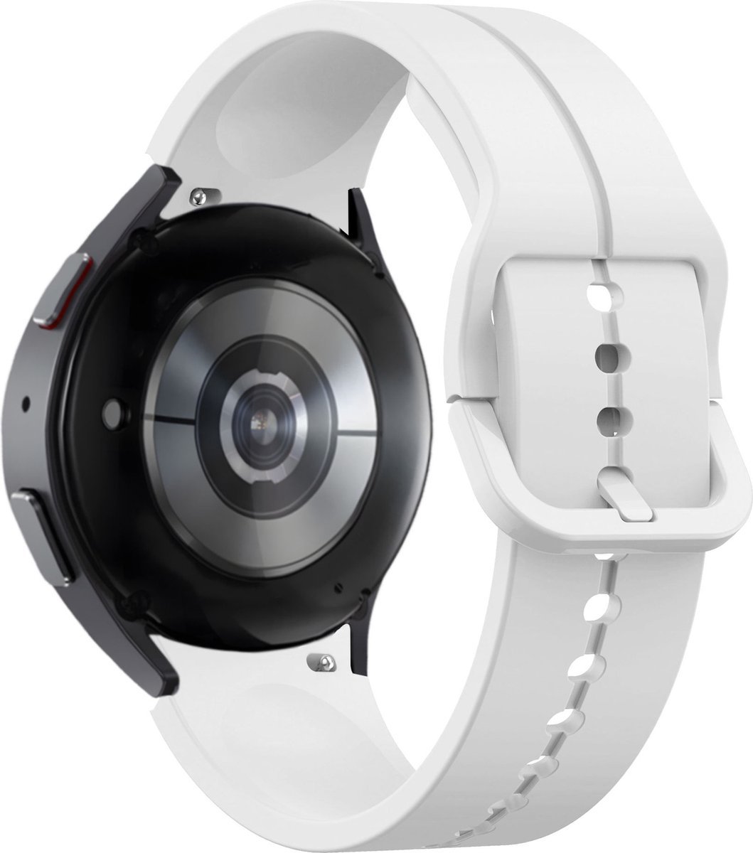 Horlogebandje voor Samsung Galaxy Watch 6 / 6 Classic / 5 40 MM & 44 MM / 5 Pro / Watch 4 & Watch 4 Classic / Watch 3 41MM – Siliconen – Wit Comfortabel & Waterbestendig