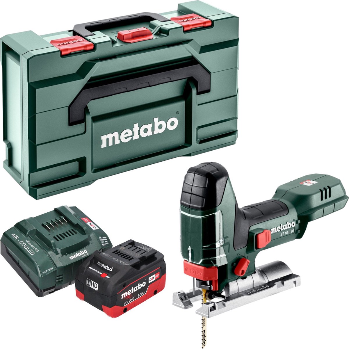 Metabo ST 18 L 90 accu-decoupeerzaag 18 V 90 mm + 1x LiHD-accu 5,5 Ah + oplader + Metabox