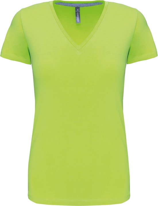 T-shirt Femme 3XL Kariban V Manche courte Citron vert 100% Katoen