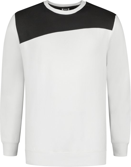 Tricorp 302013 Sweater Bicolor Naden - Wit/Donkergrijs - L