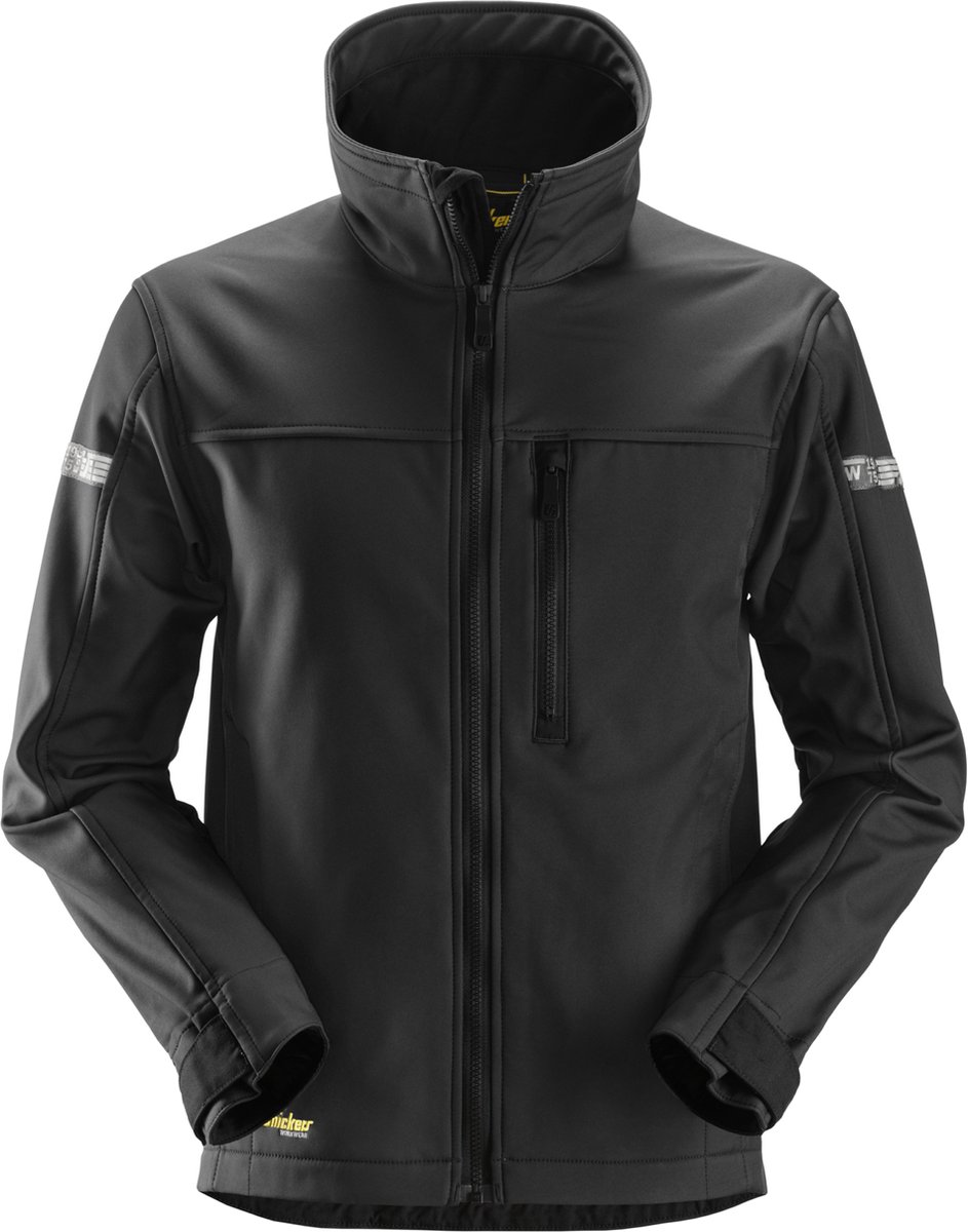 Snickers 1200 AllroundWork Softshell Jack Zwart maat XXXL
