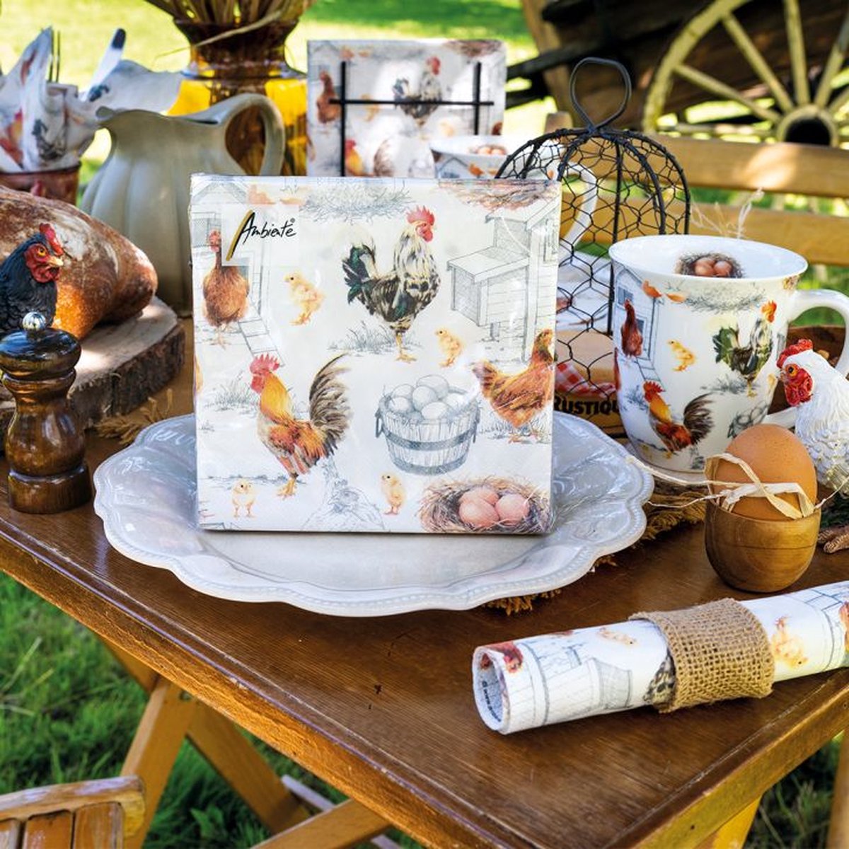 Ambiente - Dienblaadje - Chicken Farm - Melamine