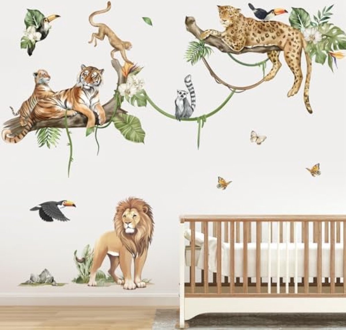 Muursticker boom aap voor de kinderkamer