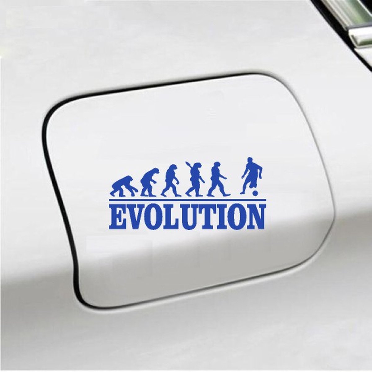 Bumpersticker - Evolution Voetbal - 20x9.3 - Blauw