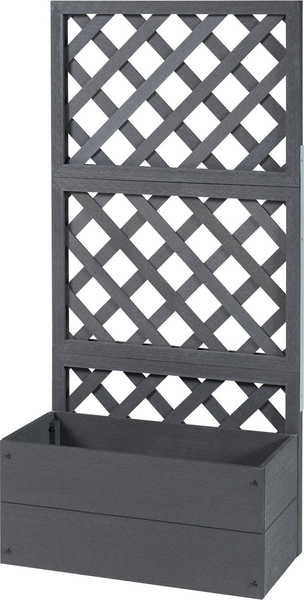 Plantenbak met latwerk Amstelveen HKC 135x65x30 cm grijs [en.casa]