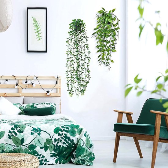 Kunstmatige hangplant in een pot, 100 cm, groen