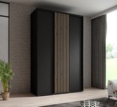 Bol.com Meubella - Kledingkast Leandro - Zwart - 150 cm aanbieding