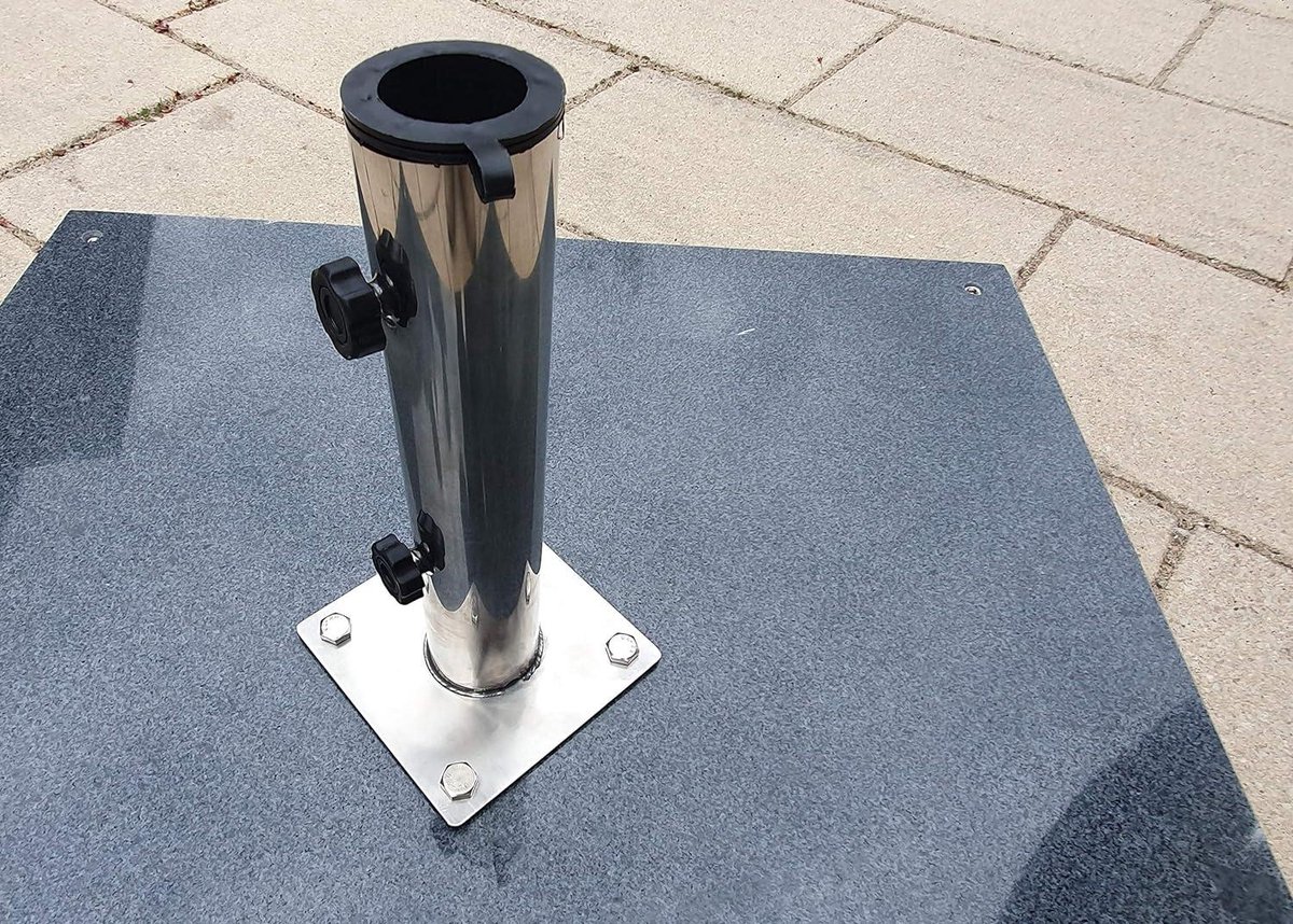 Yaheetech Tuinparasol, parasol met parasolvoet, rond, marktscherm, kantelbaar, zwengelparasol, 10 kg, parasolvoet, paraplugewicht voor buiten en balkon