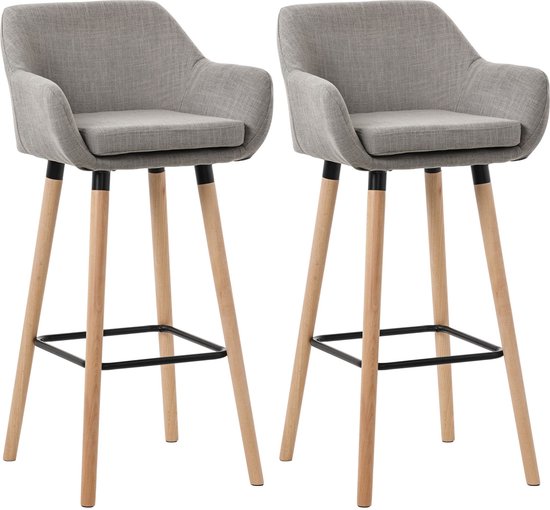 Set van 2 Sammy barkrukken 67cm grijs stof