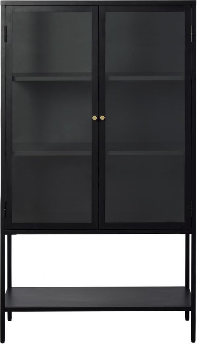 Nordic Home - Ragnar hoog staande vitrinekast - 160 cm - zwart