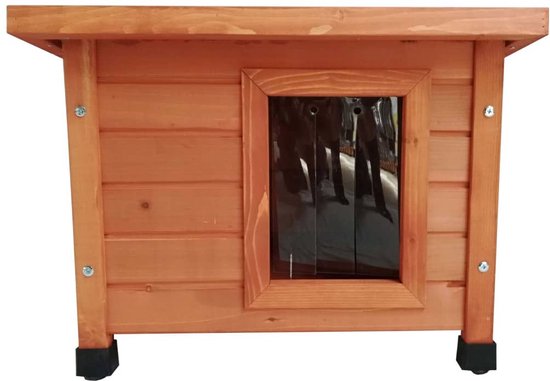 LBB Niche d'extérieur pour chat - Lutch - Cage - Caisse - Bench - 1 étage - Résistant aux intempéries - Durable - Marron