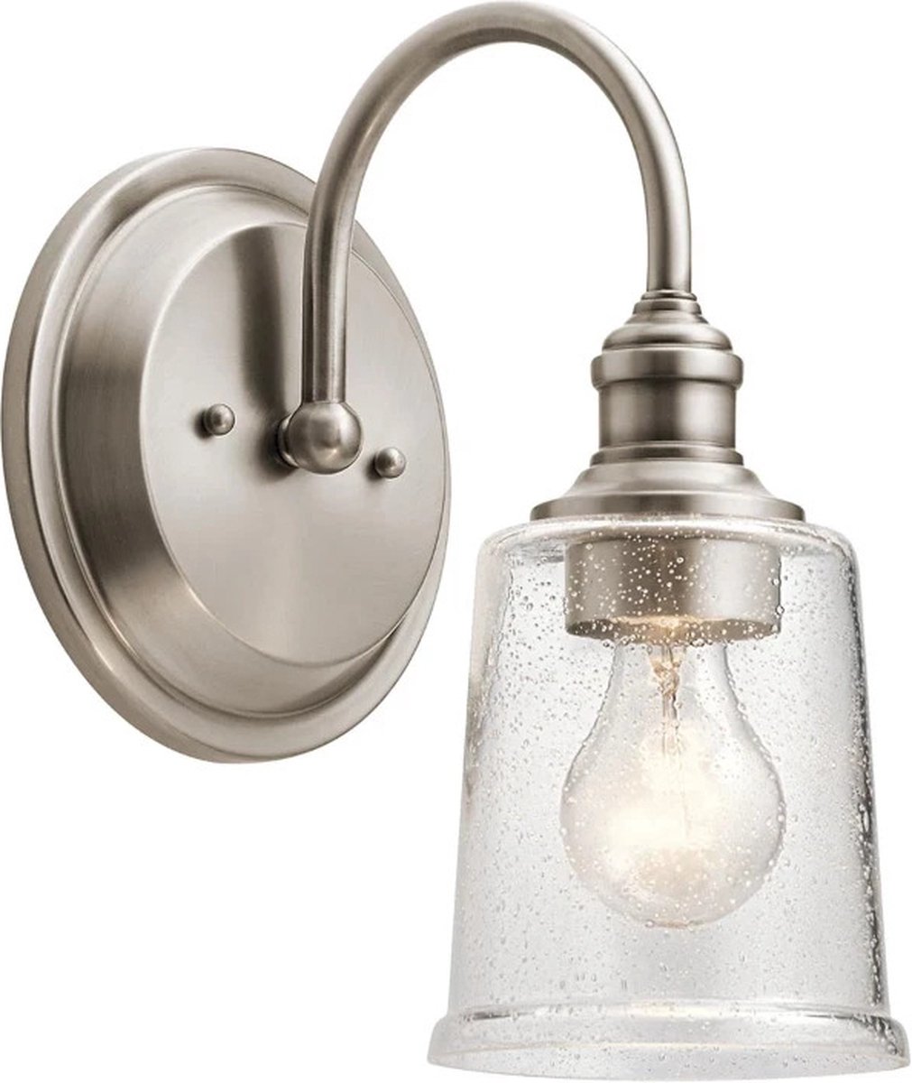 Moderne Wandlamp - Steady Lighting - Metaal - Modern - E27 - L: 23.5cm - Voor Binnen - Woonkamer - Eetkamer - Blauw
