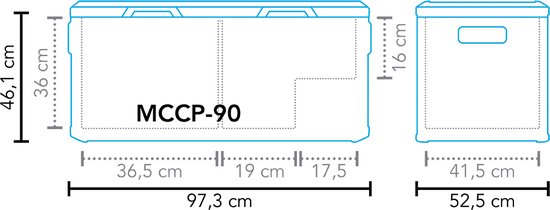 Mestic Koelbox Compressor MCCP-90 AC/DC Dual Zone - Koelen en vriezen van -18 °C tot +10 °C - Inhoud: 90 L - Digitaal display met twee USB aansluitingen van Mestic — afbeelding 2
