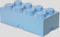 Boîte de rangement LEGO bleu clair à 8 tenons.